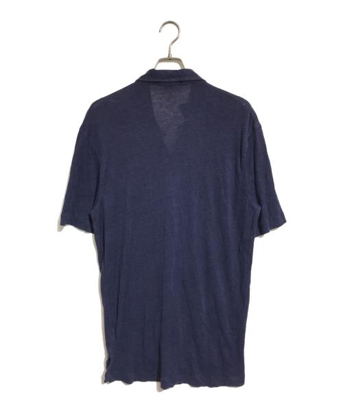 POLO RALPH LAUREN（ポロ・ラルフローレン）POLO RALPH LAUREN (ポロ・ラルフローレン) 半袖オープンカラーリネンシャツ ネイビー サイズ:Lの古着・服飾アイテム