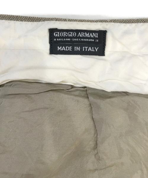 GIORGIO ARMANI（ジョルジオアルマーニ）GIORGIO ARMANI (ジョルジオアルマーニ) レーヨン混2タックパンツ ベージュ サイズ:表記なしの古着・服飾アイテム