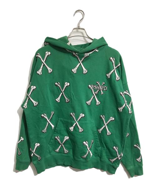 MAYO（メイヨー）MAYO (メイヨー) CROSS BONES Embroidery Hoodie グリーン サイズ:Lの古着・服飾アイテム