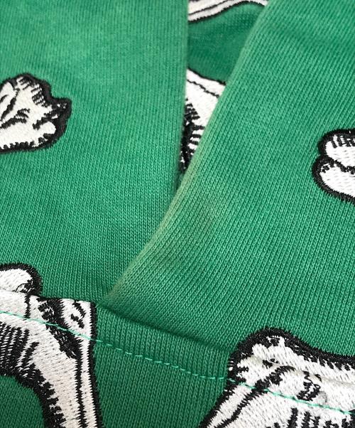 MAYO（メイヨー）MAYO (メイヨー) CROSS BONES Embroidery Hoodie グリーン サイズ:Lの古着・服飾アイテム