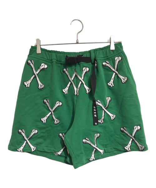 MAYO（メイヨー）MAYO (メイヨー) CROSS BONES Embroidery Sweat Shorts グリーン サイズ:XLの古着・服飾アイテム