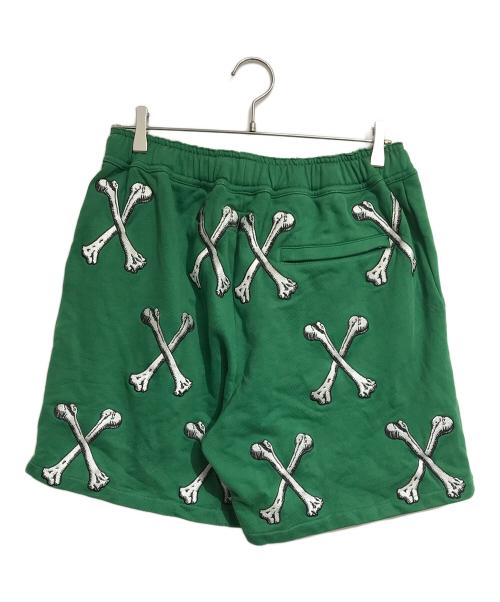 MAYO（メイヨー）MAYO (メイヨー) CROSS BONES Embroidery Sweat Shorts グリーン サイズ:XLの古着・服飾アイテム