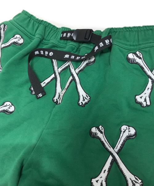 MAYO（メイヨー）MAYO (メイヨー) CROSS BONES Embroidery Sweat Shorts グリーン サイズ:XLの古着・服飾アイテム