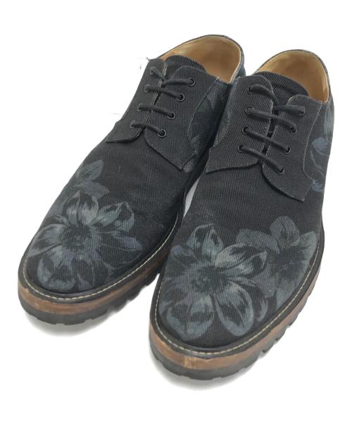 DRIES VAN NOTEN（ドリスヴァンノッテン）DRIES VAN NOTEN (ドリスヴァンノッテン) フラワープリントドレスシューズ ブラック サイズ:41の古着・服飾アイテム