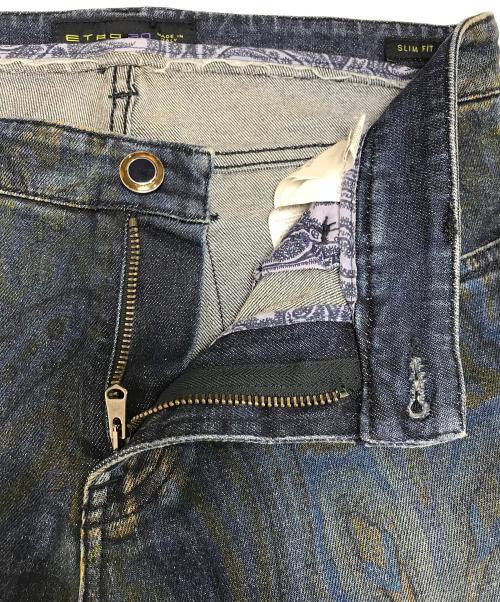 ETRO（エトロ）ETRO (エトロ) ペイントデニムパンツ インディゴ サイズ:30の古着・服飾アイテム