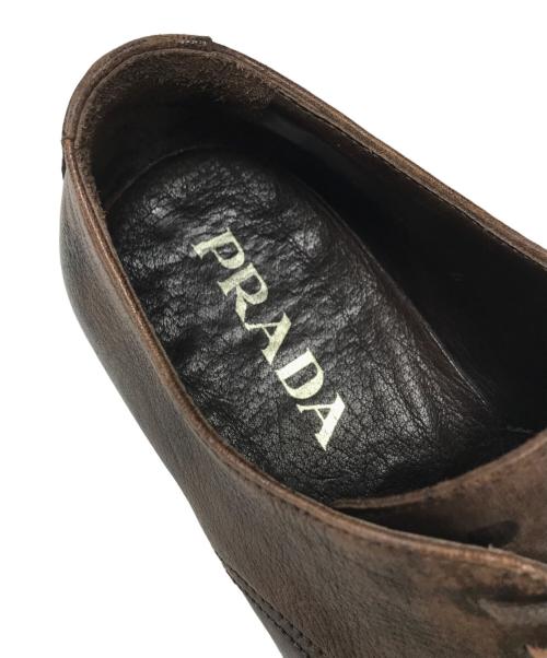 PRADA（プラダ）PRADA (プラダ) レザーシューズ ブラウン サイズ:6の古着・服飾アイテム