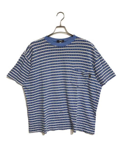 stussy（ステューシー）stussy (ステューシー) 総柄Tシャツ ネイビー サイズ:Lの古着・服飾アイテム