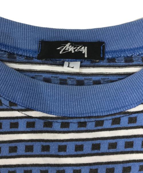 stussy（ステューシー）stussy (ステューシー) 総柄Tシャツ ネイビー サイズ:Lの古着・服飾アイテム