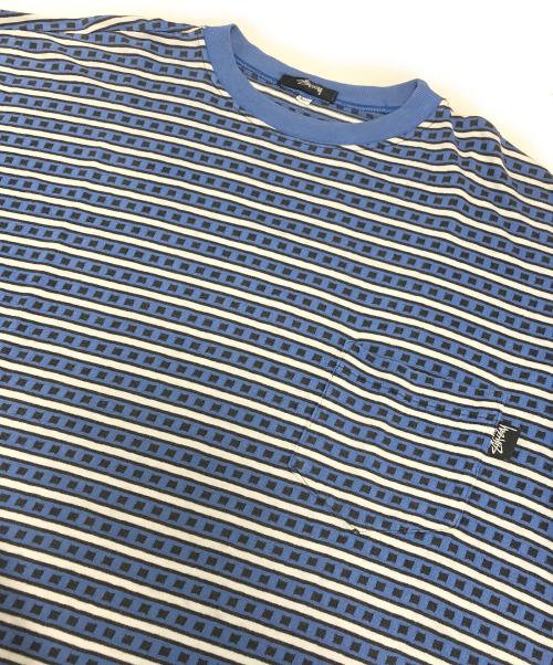 stussy（ステューシー）stussy (ステューシー) 総柄Tシャツ ネイビー サイズ:Lの古着・服飾アイテム