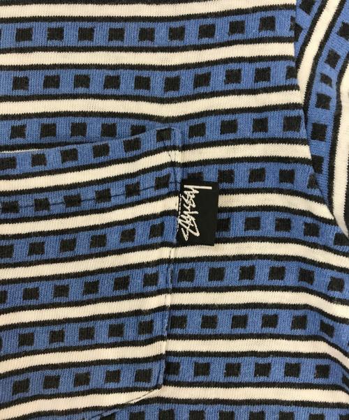stussy（ステューシー）stussy (ステューシー) 総柄Tシャツ ネイビー サイズ:Lの古着・服飾アイテム
