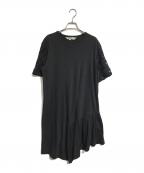 COMME des GARCONSコムデギャルソン）の古着「スパンコールアシメワンピース」｜ブラック