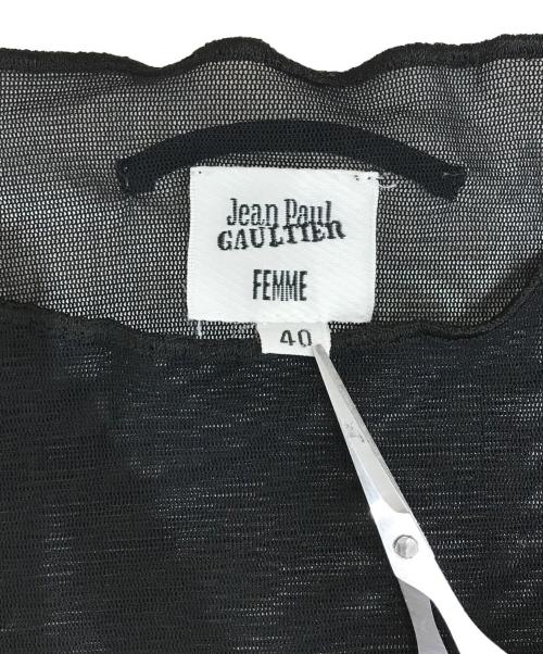 Jean Paul Gaultier FEMME（ジャンポールゴルチエ フェム）Jean Paul Gaultier FEMME (ジャンポールゴルチエ フェム) シアーカットソー ブラック サイズ:40の古着・服飾アイテム