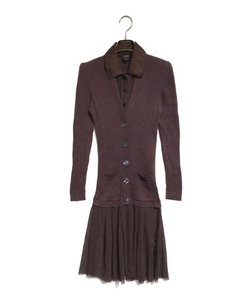 Jean Paul Gaultier FEMME（ジャンポールゴルチエ フェム）Jean Paul Gaultier FEMME (ジャンポールゴルチエ フェム) ドッキングワンピース レッド サイズ:40の古着・服飾アイテム