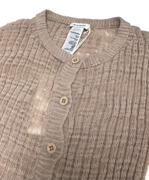 Acne studios（アクネ ストゥディオズ）Acne studios (アクネ ストゥディオズ) シアーリブカーディガン ベージュ サイズ:XXS 未使用品の古着・服飾アイテム