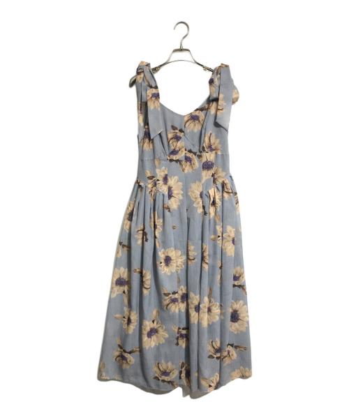 HER LIP TO（ハーリップトゥ）HER LIP TO (ハーリップトゥ) Sunflower-Printed Midi Dress ブルー サイズ:Sの古着・服飾アイテム