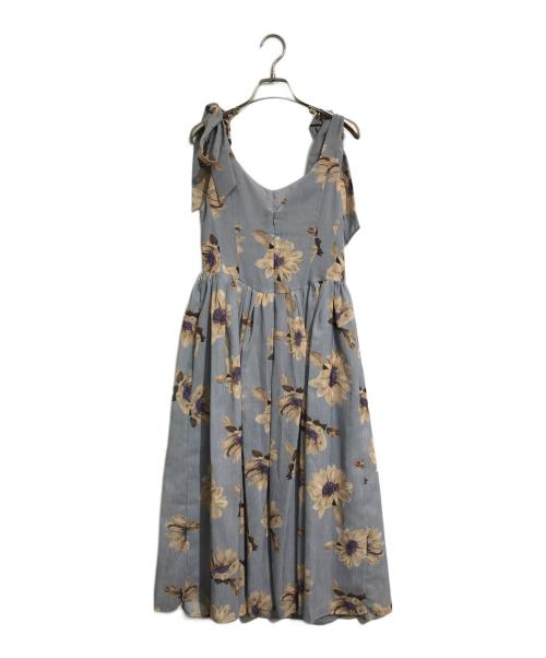 HER LIP TO（ハーリップトゥ）HER LIP TO (ハーリップトゥ) Sunflower-Printed Midi Dress ブルー サイズ:Sの古着・服飾アイテム
