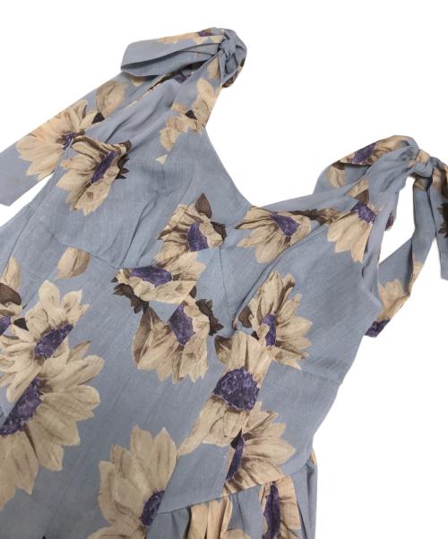 HER LIP TO（ハーリップトゥ）HER LIP TO (ハーリップトゥ) Sunflower-Printed Midi Dress ブルー サイズ:Sの古着・服飾アイテム
