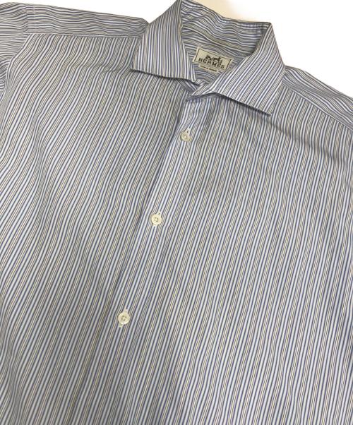 HERMES（エルメス）HERMES (エルメス) ストライプシャツ スカイブルー サイズ:41の古着・服飾アイテム
