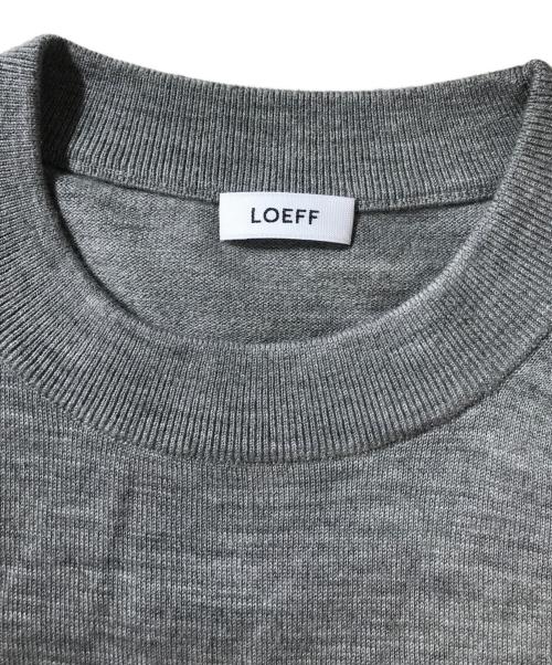 LOEFF（ロエフ）LOEFF (ロエフ) 16ゲージ クルーネック ニット グレー サイズ:1の古着・服飾アイテム
