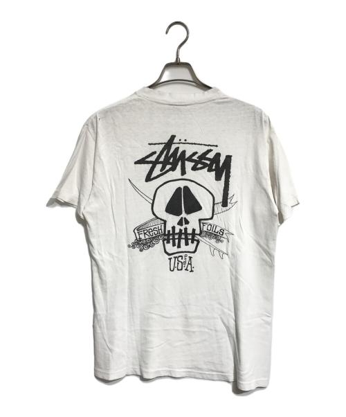 stussy（ステューシー）stussy (ステューシー) サーフスカルプリントTシャツ ホワイト サイズ:Mの古着・服飾アイテム