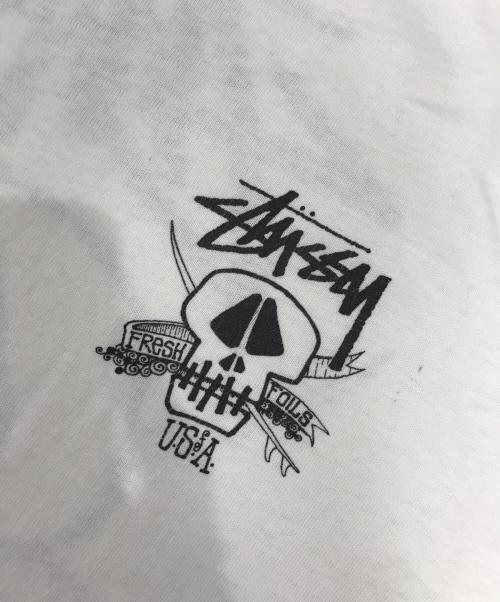 stussy（ステューシー）stussy (ステューシー) サーフスカルプリントTシャツ ホワイト サイズ:Mの古着・服飾アイテム