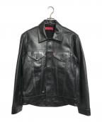 LEVI'S REDTABリーバイスレッドタブ）の古着「レザートラッカージャケット」｜ブラック