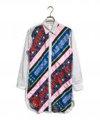 COMME des GARCONS SHIRTコムデギャルソンシャツ）の古着「ストライプ パネルシャツ」｜ホワイト