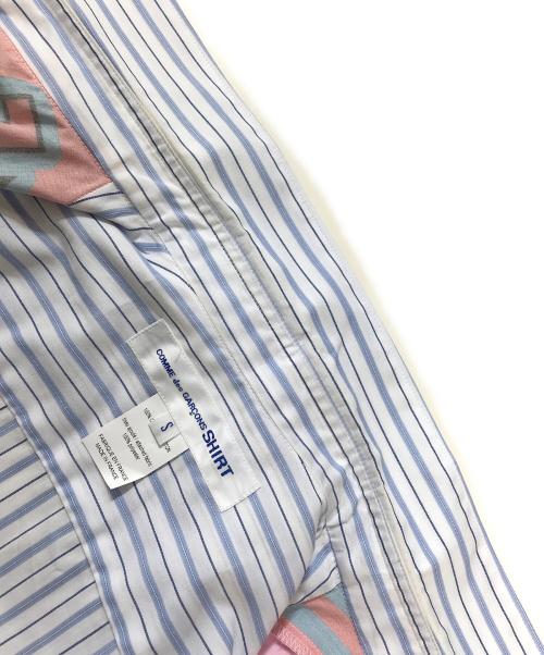 COMME des GARCONS SHIRT（コムデギャルソンシャツ）COMME des GARCONS SHIRT (コムデギャルソンシャツ) ストライプ パネルシャツ ホワイト サイズ:Sの古着・服飾アイテム
