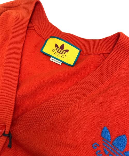 GUCCI（グッチ）GUCCI (グッチ) adidas Originals (アディダスオリジナル) GGソフトウールカーディガン オレンジ サイズ:Mの古着・服飾アイテム