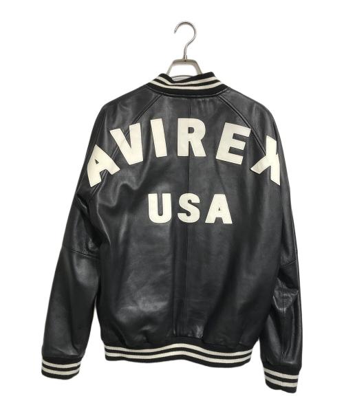AVIREX（アヴィレックス）AVIREX (アヴィレックス) 羊革ライダースジャケット ブラック サイズ:XLの古着・服飾アイテム