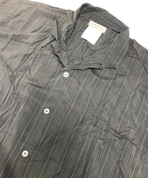 Yohji Yamamoto pour homme（ヨウジヤマモト プールオム）Yohji Yamamoto pour homme (ヨウジヤマモト プールオム) 開襟ストライプロングシャツ ブラック サイズ:表記なしの古着・服飾アイテム