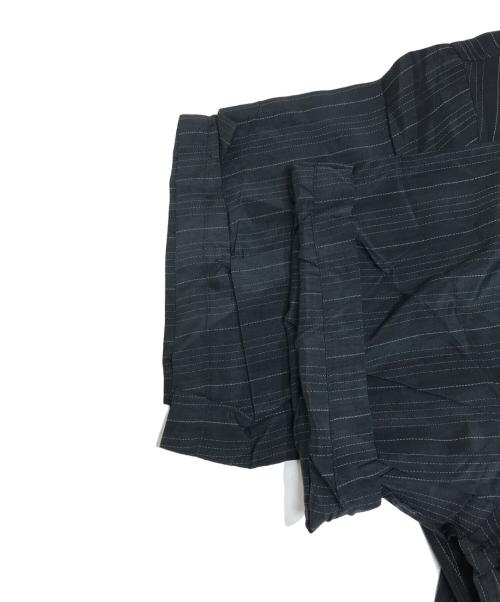 Yohji Yamamoto pour homme（ヨウジヤマモト プールオム）Yohji Yamamoto pour homme (ヨウジヤマモト プールオム) 開襟ストライプロングシャツ ブラック サイズ:表記なしの古着・服飾アイテム