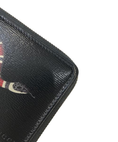 GUCCI（グッチ）GUCCI (グッチ) スネークラウンドジップウォレット ブラック サイズ:表記なしの古着・服飾アイテム