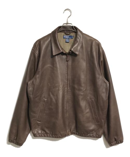 POLO RALPH LAUREN（ポロ・ラルフローレン）POLO RALPH LAUREN (ポロ・ラルフローレン) レザースウィングトップ ブラウン サイズ:XLの古着・服飾アイテム