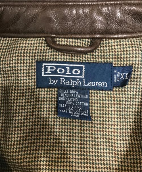 POLO RALPH LAUREN（ポロ・ラルフローレン）POLO RALPH LAUREN (ポロ・ラルフローレン) レザースウィングトップ ブラウン サイズ:XLの古着・服飾アイテム
