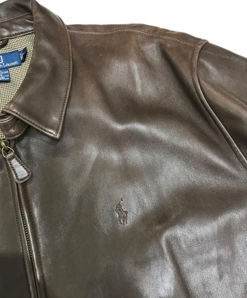 POLO RALPH LAUREN（ポロ・ラルフローレン）POLO RALPH LAUREN (ポロ・ラルフローレン) レザースウィングトップ ブラウン サイズ:XLの古着・服飾アイテム