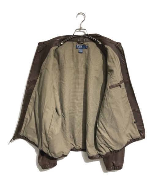 POLO RALPH LAUREN（ポロ・ラルフローレン）POLO RALPH LAUREN (ポロ・ラルフローレン) レザースウィングトップ ブラウン サイズ:XLの古着・服飾アイテム