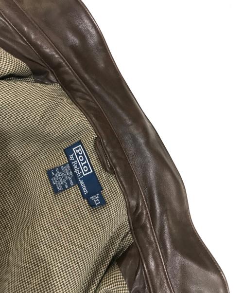 POLO RALPH LAUREN（ポロ・ラルフローレン）POLO RALPH LAUREN (ポロ・ラルフローレン) レザースウィングトップ ブラウン サイズ:XLの古着・服飾アイテム