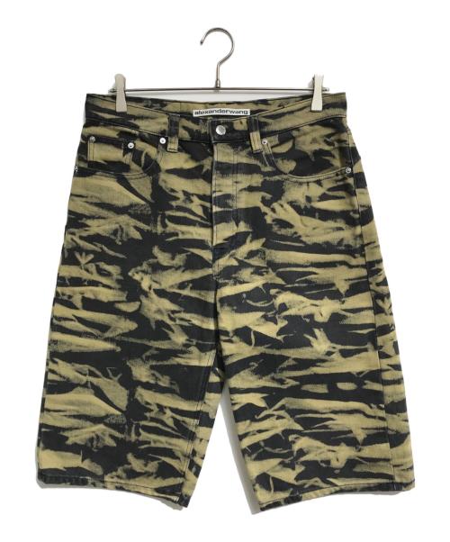 ALEXANDER WANG（アレキサンダー・ワン）ALEXANDER WANG (アレキサンダー・ワン) カモフラバギーハーフパンツ ブラック×ベージュ サイズ:28の古着・服飾アイテム