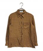 PRADAプラダ）の古着「総柄シルクシャツ」｜ブラウン
