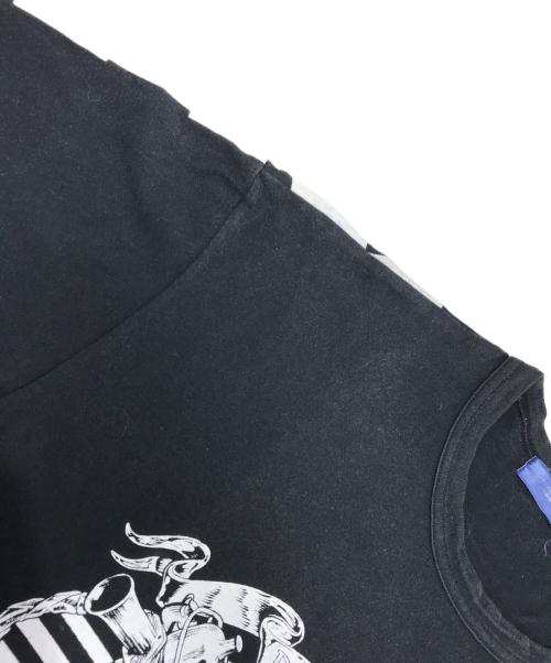 JUNYA WATANABE CdG MAN（ジュンヤ ワタナベ コム デ ギャルソン マン）JUNYA WATANABE CdG MAN (ジュンヤ ワタナベ コム デ ギャルソン マン) スカル×チェッカープリントTシャツ ブラック サイズ:Sの古着・服飾アイテム