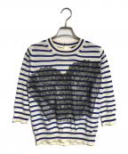 tricot COMME des GARCONSトリココムデギャルソン）の古着「プリントボーダーニット」｜アイボリー