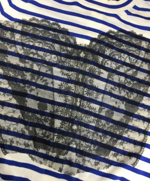 tricot COMME des GARCONS（トリココムデギャルソン）tricot COMME des GARCONS (トリココムデギャルソン) プリントボーダーニット アイボリー サイズ:表記なしの古着・服飾アイテム