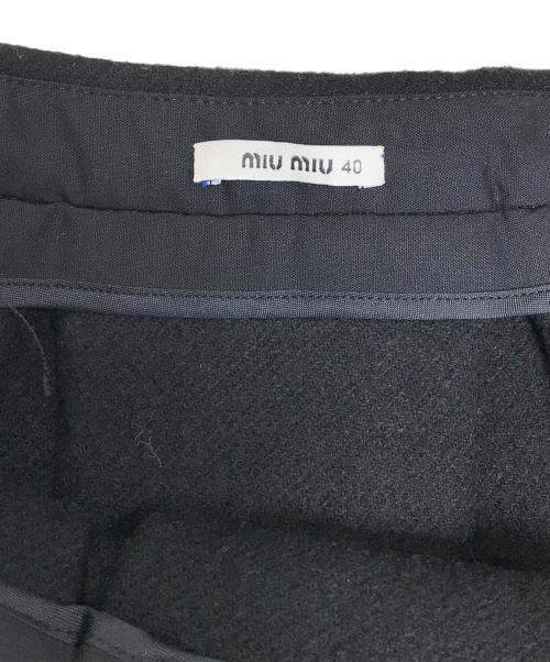 MIU MIU（ミュウミュウ）MIU MIU (ミュウミュウ) バージンウールミニスカート ブラック サイズ:40の古着・服飾アイテム