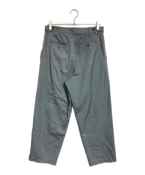 stussy（ステューシー）stussy (ステューシー) striped volume pleated trouser グレー サイズ:30の古着・服飾アイテム