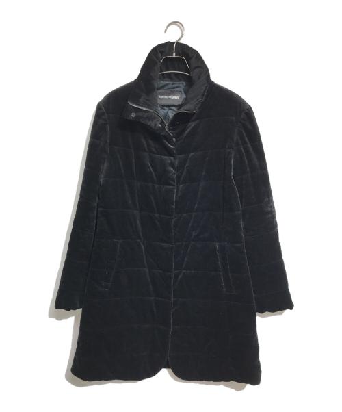 EMPORIO ARMANI（エンポリオ アルマーニ）EMPORIO ARMANI (エンポリオ アルマーニ) ベロアロングコート ブラック サイズ:40の古着・服飾アイテム
