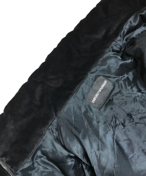 EMPORIO ARMANI（エンポリオ アルマーニ）EMPORIO ARMANI (エンポリオ アルマーニ) ベロアロングコート ブラック サイズ:40の古着・服飾アイテム