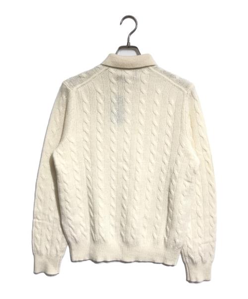POLO RALPH LAUREN（ポロ・ラルフローレン）POLO RALPH LAUREN (ポロ・ラルフローレン) カシミヤブレンドケーブルポロシャツ アイボリー サイズ:M 未使用品の古着・服飾アイテム