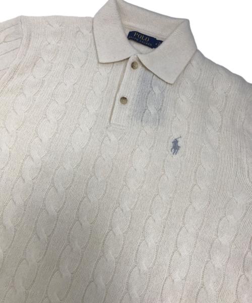 POLO RALPH LAUREN（ポロ・ラルフローレン）POLO RALPH LAUREN (ポロ・ラルフローレン) カシミヤブレンドケーブルポロシャツ アイボリー サイズ:M 未使用品の古着・服飾アイテム