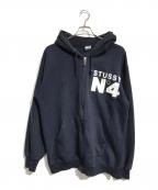 stussyステューシー）の古着「№4ジップパーカー」｜ネイビー